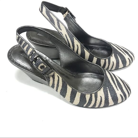 Johnston & Murphy zebra print wedge heel. Size 6.5 - Picture 3 of 7
